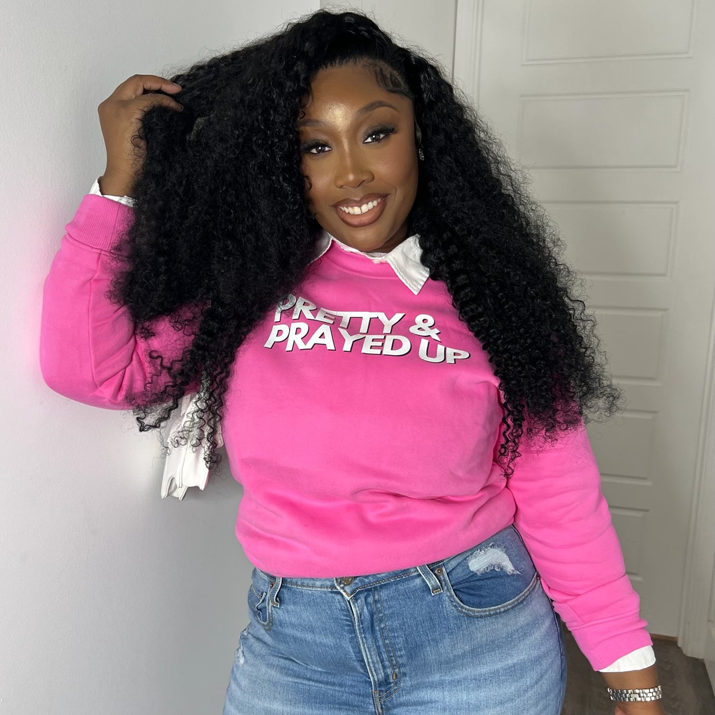 Pretty & Prayed Up Pink Sweatshirt