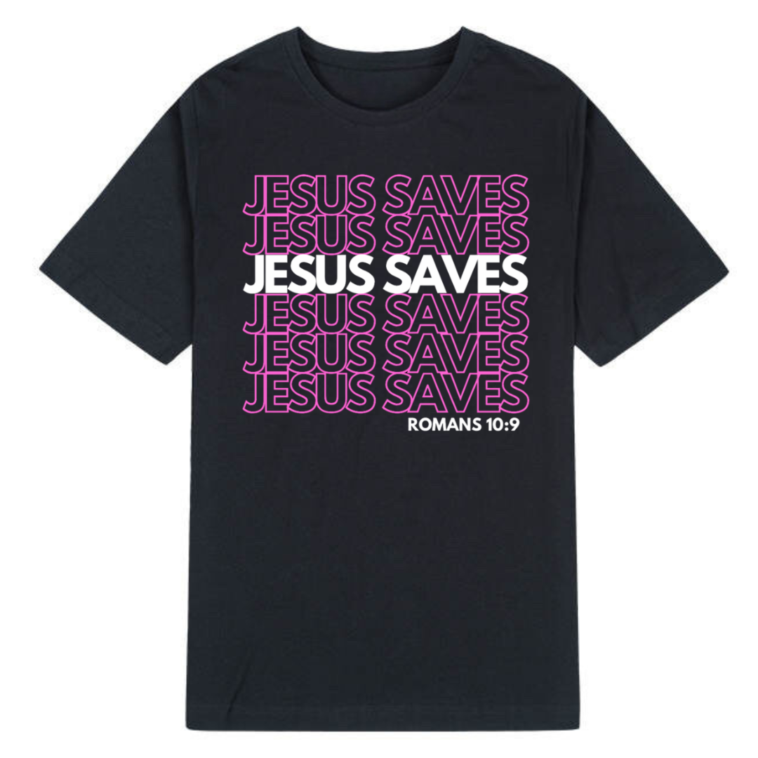 Jesus Saves Repeat | Black T-Shirt