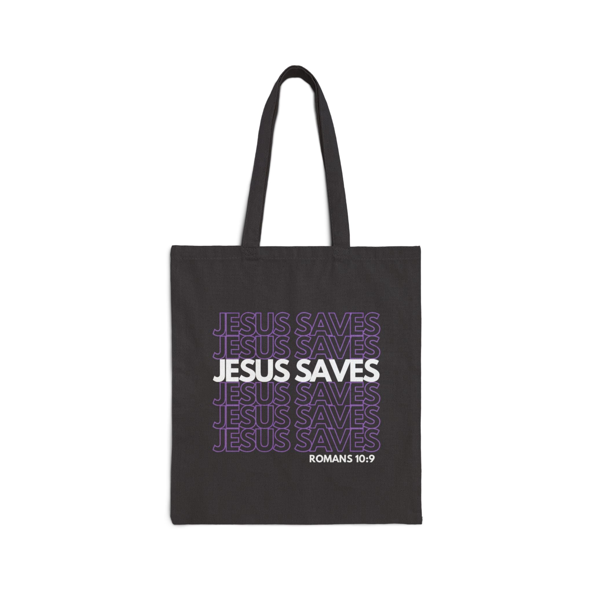 Purple Jesus Saves Tote Bag