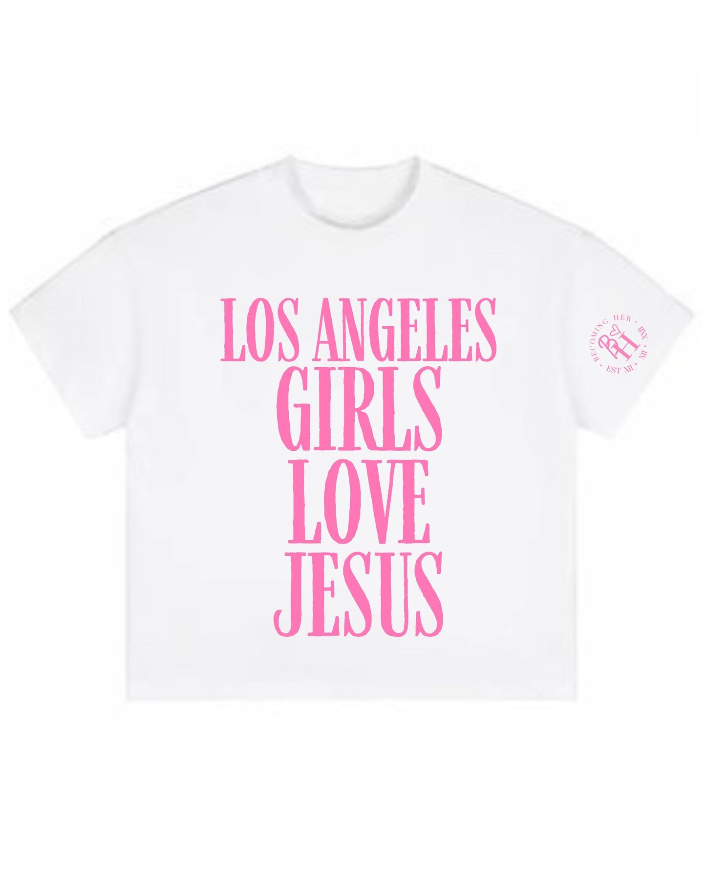 Los Angeles Girls Love Jesus White Tee