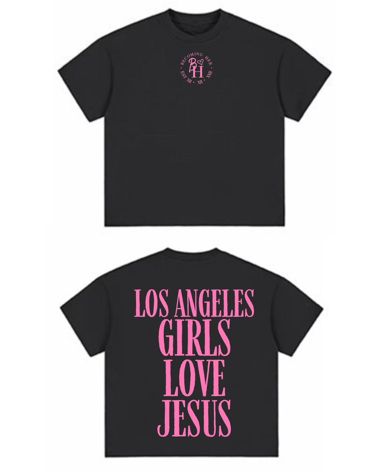 Los Angeles Girls Love Jesus Black Tee