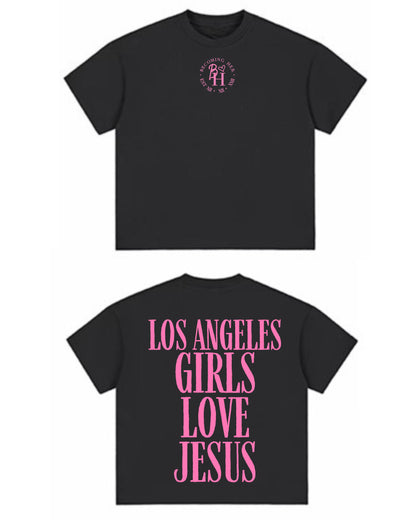 Los Angeles Girls Love Jesus Black Tee
