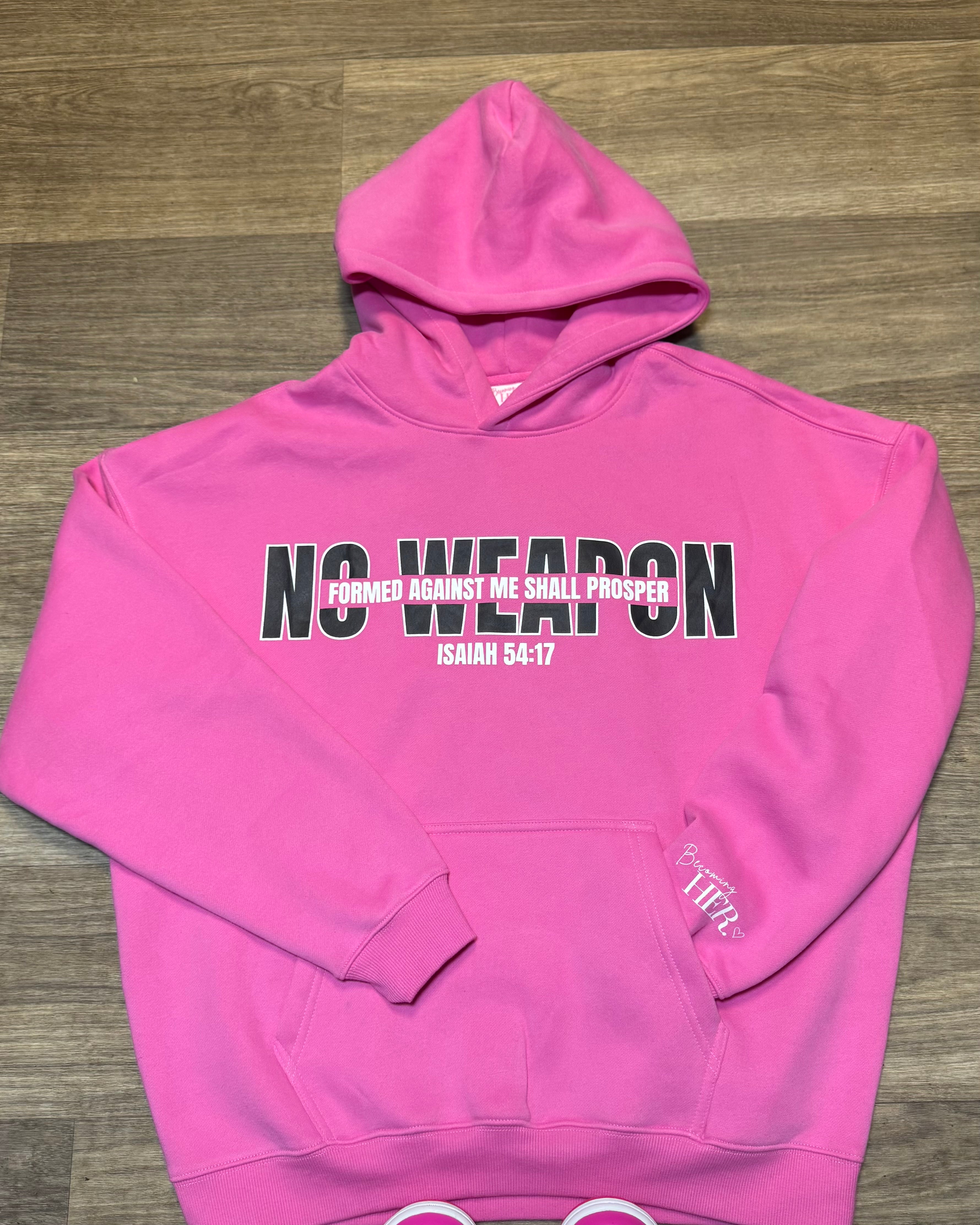 No Weapon Pink Hoodie