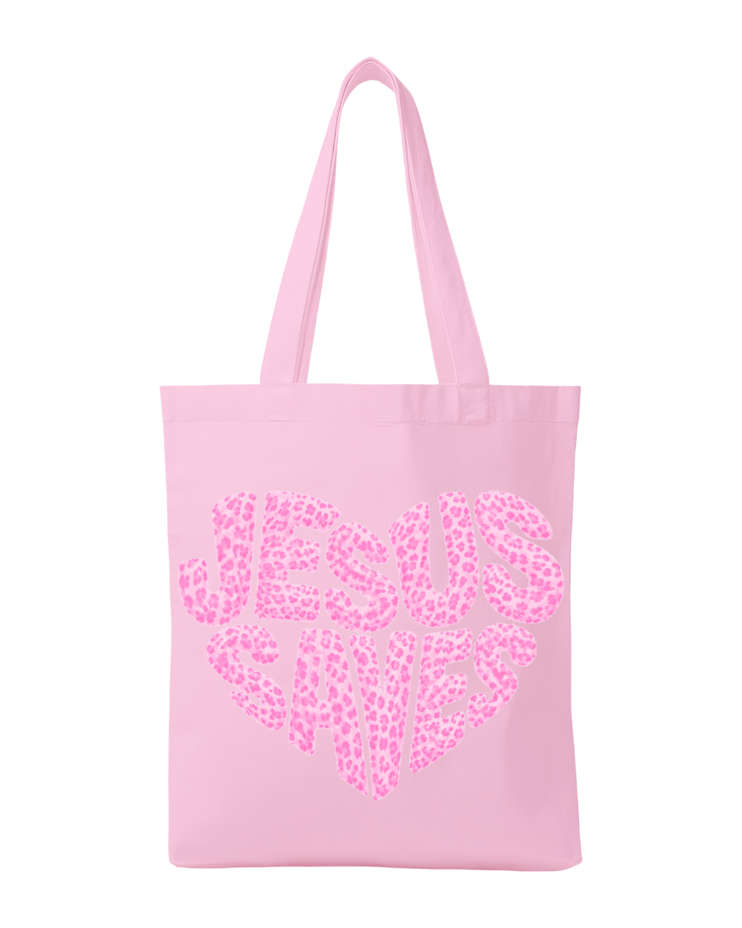 Jesus Saves Tote Bags (Light Pink)