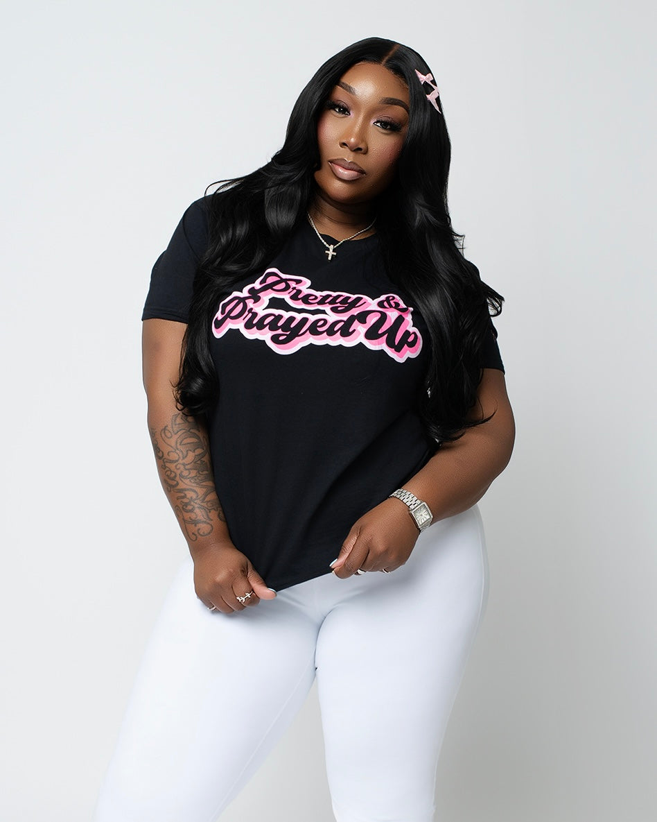 Pretty & Prayed Up | Black T-Shirt