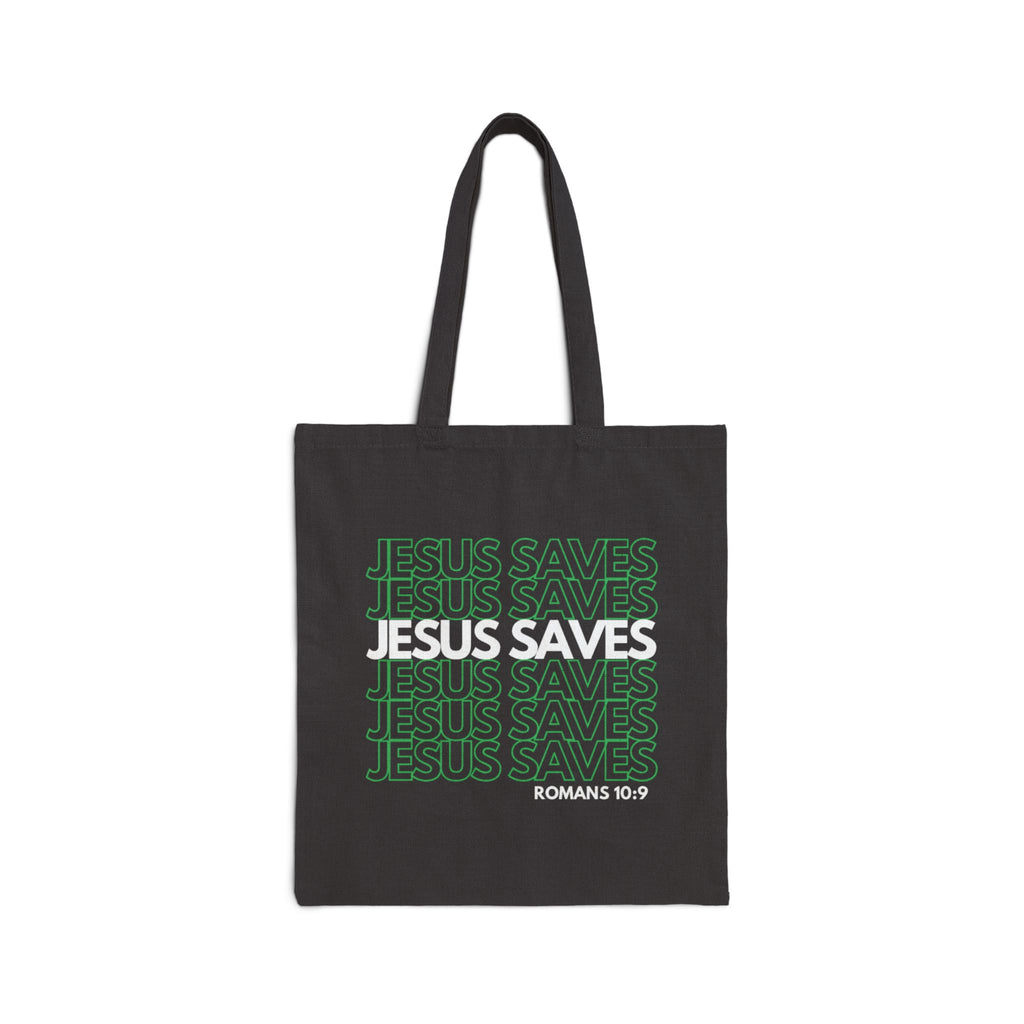 Green Jesus Saves Tote Bag