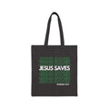 Green Jesus Saves Tote Bag