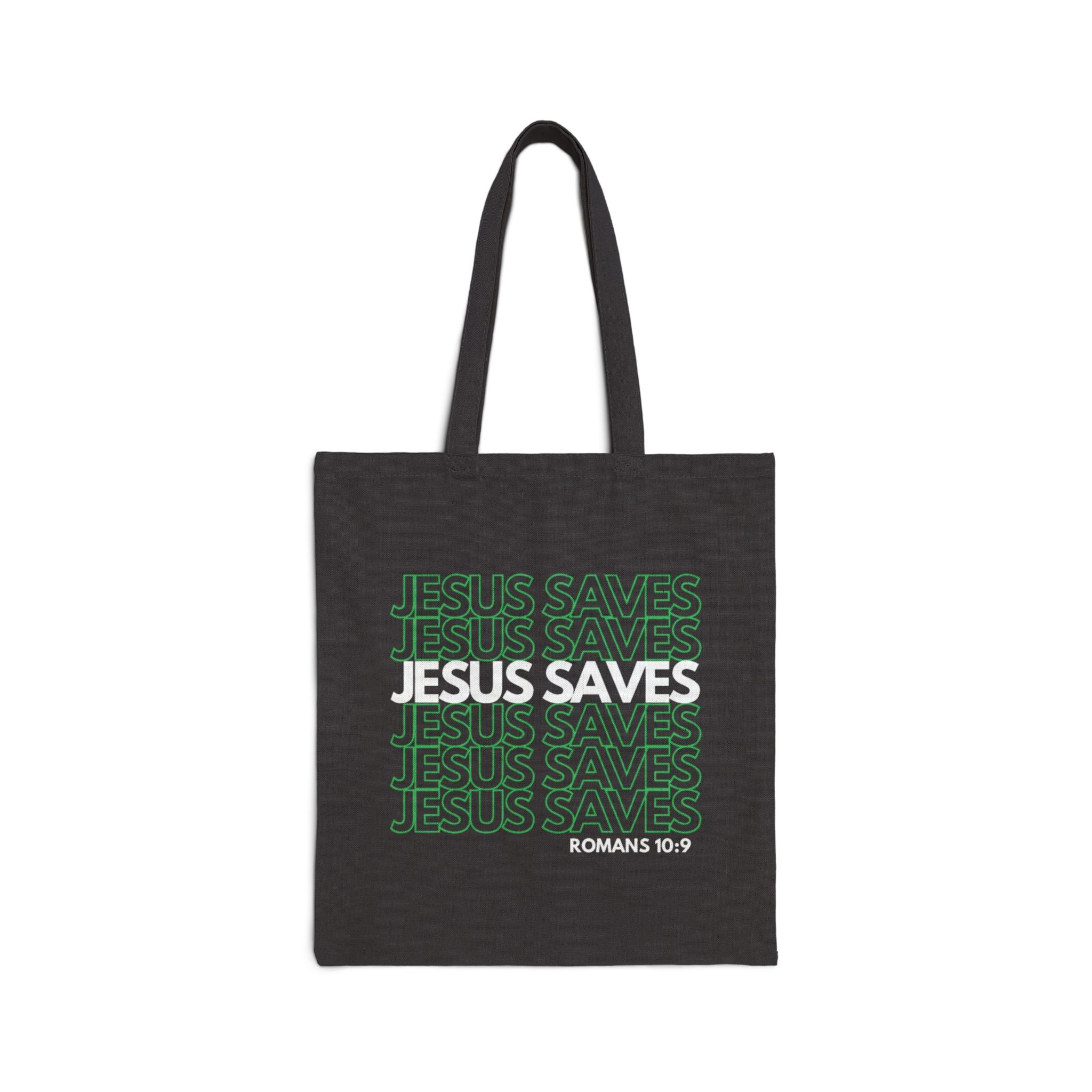 Green Jesus Saves Tote Bag