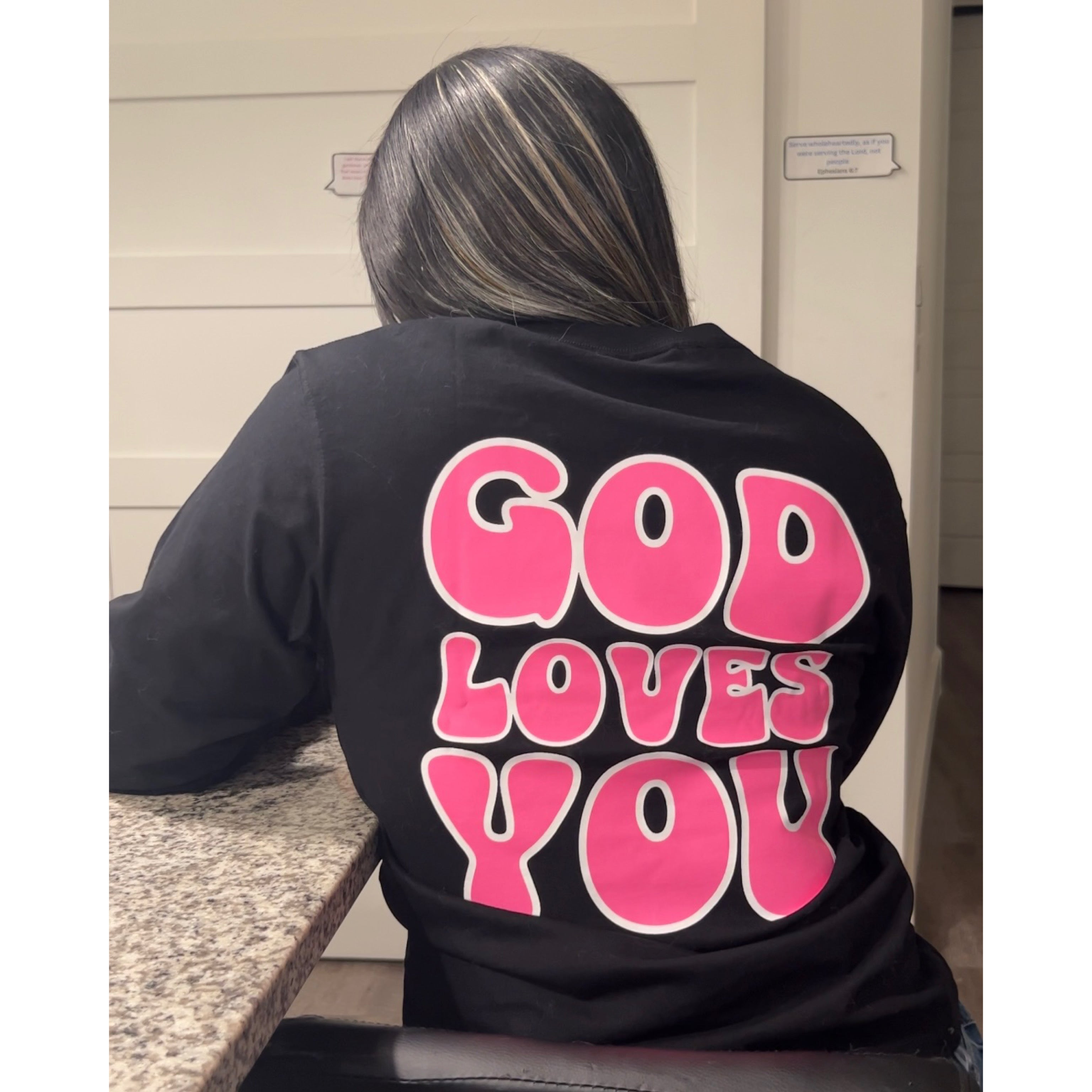 God Loves You Black T-Shirt