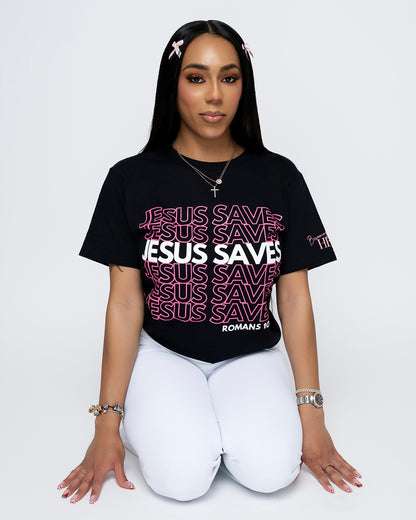 Jesus Saves Repeat | Black T-Shirt