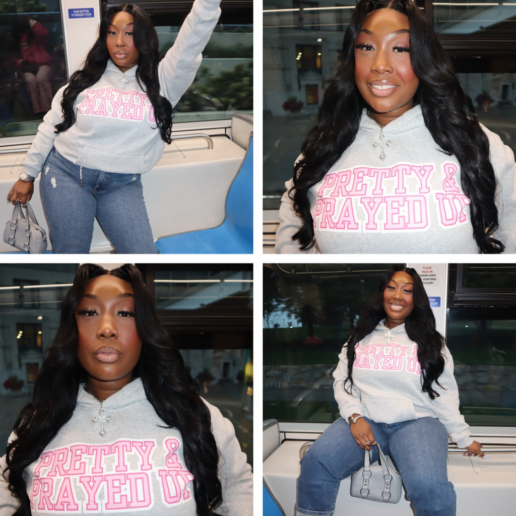 Pretty & Prayed Up Gray Hoodie