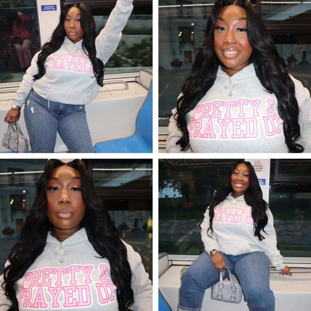 Pretty & Prayed Up Gray Hoodie
