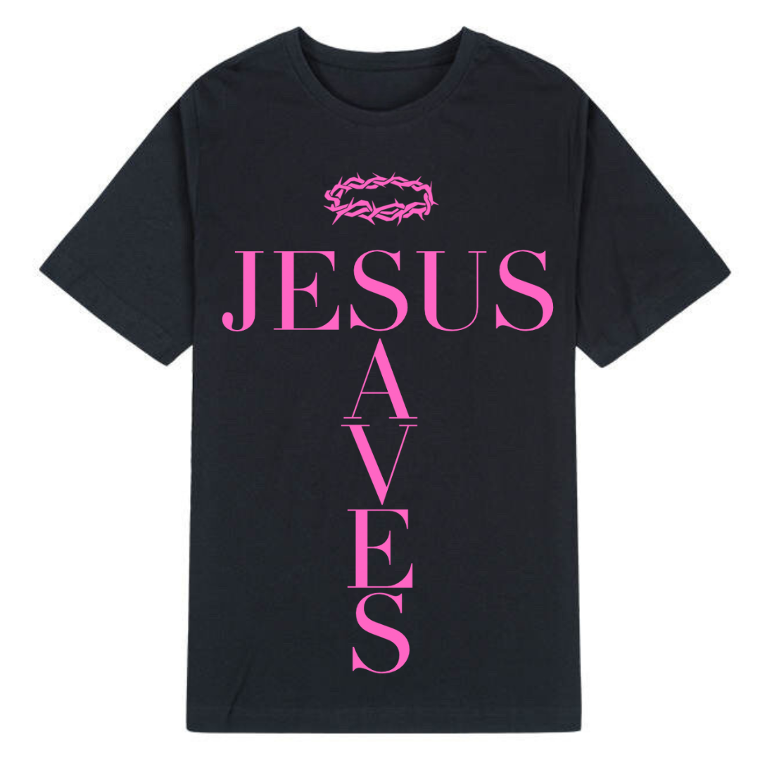 Jesus Saves Cross | Black T-Shirt